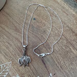 Sterling Silver  Turtle Necklace With Moving Limbs